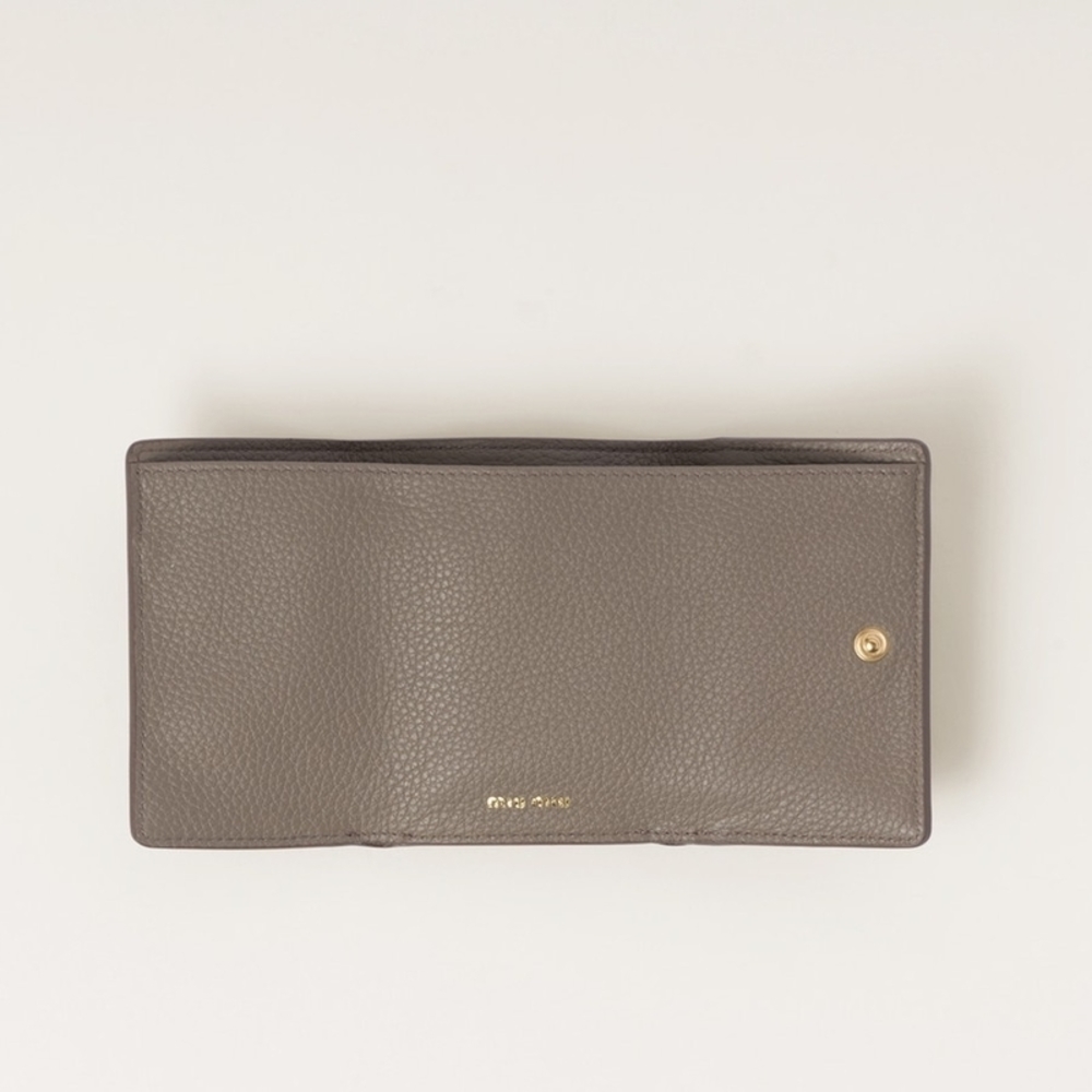 Miu Miu Vitello Dyno Leather Wallet Gray - image 2